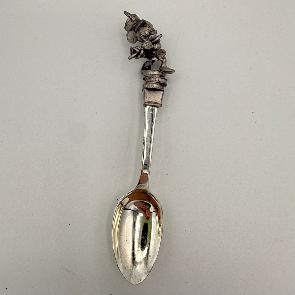 Vintage 1980s Disney Minnie Mouse Flute Pewter Silver Plated Collectors Spoon